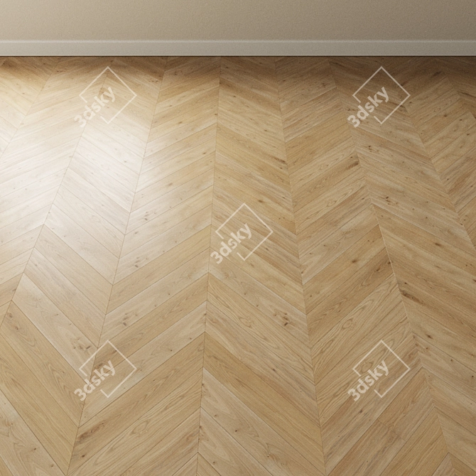 French Oak Artistry: Batist Chevron Parquet 3D model image 3