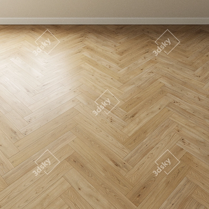 French Oak Artistry: Batist Chevron Parquet 3D model image 4