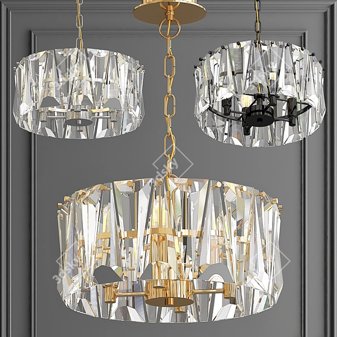 Ruby Crystal Gold Chandelier - Elegant Lighting 3D model image 1