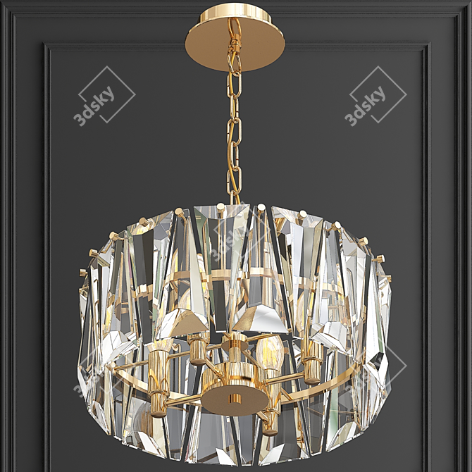 Ruby Crystal Gold Chandelier - Elegant Lighting 3D model image 2