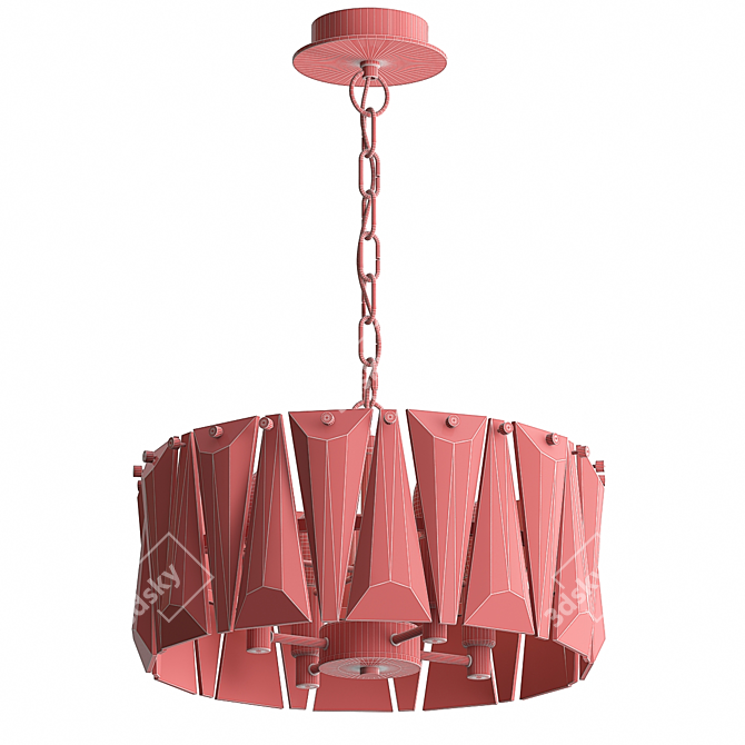 Ruby Crystal Gold Chandelier - Elegant Lighting 3D model image 5