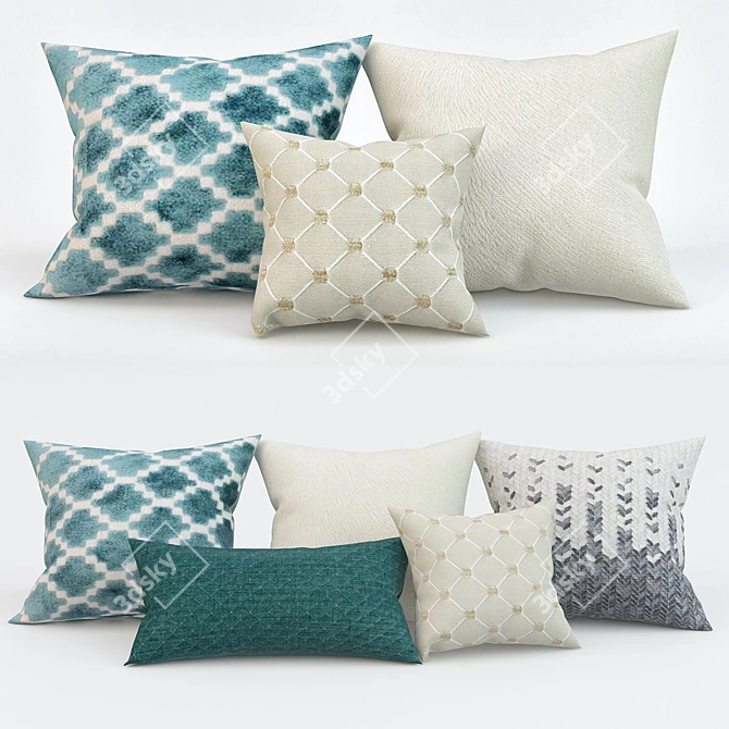 Modern Pillow Set: Perfect for Contemporary Interiors 3D model image 1