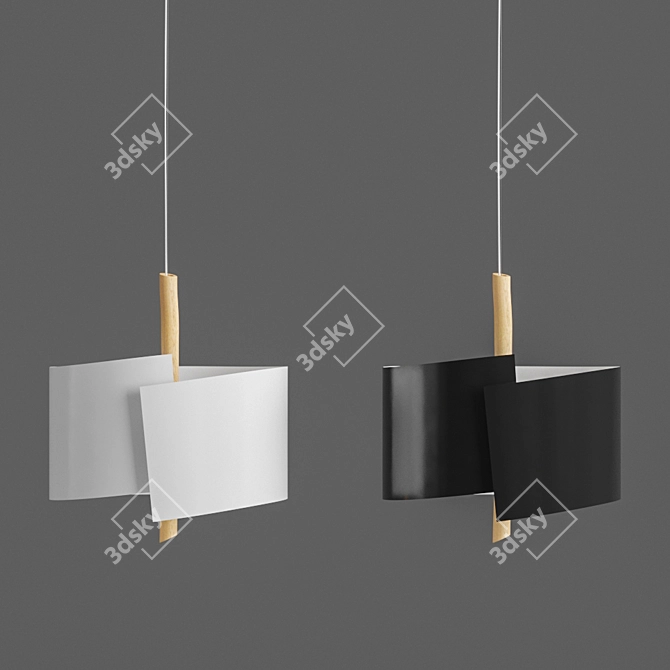 Stolico Lamp Set - Black & White - 40cm Height 3D model image 1