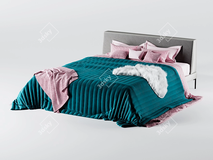 Amber Interia Bed: Timeless Elegance for Your Comfort 3D model image 2