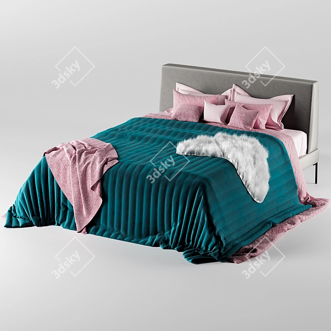 Amber Interia Bed: Timeless Elegance for Your Comfort 3D model image 6