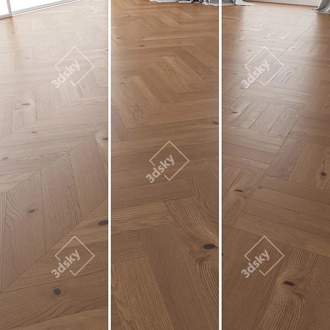 Oak Parquet Set (Nut Brushed) 3D model image 1