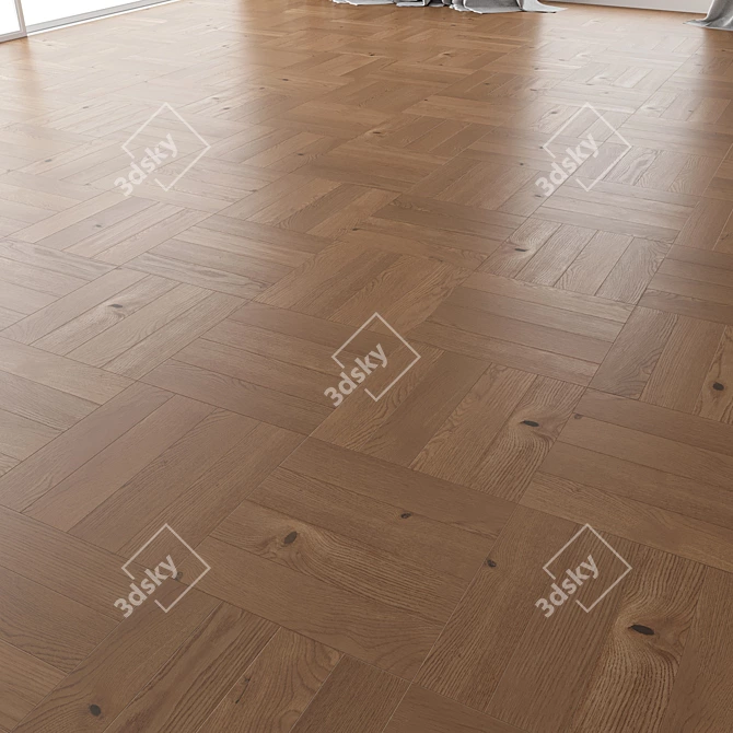 Oak Parquet Set (Nut Brushed) 3D model image 2