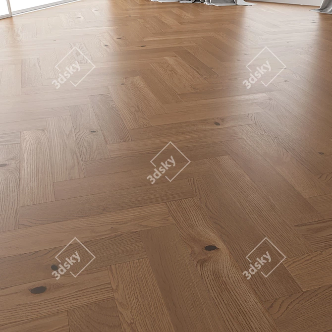 Oak Parquet Set (Nut Brushed) 3D model image 4