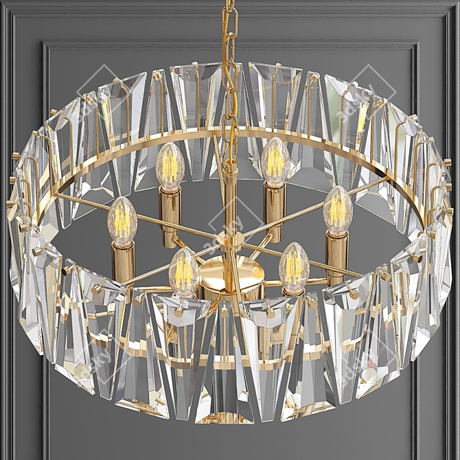 Gold Ruby Crystal Chandelier 3D model image 2