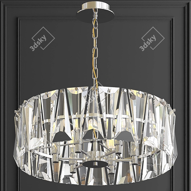 Gold Ruby Crystal Chandelier 3D model image 3