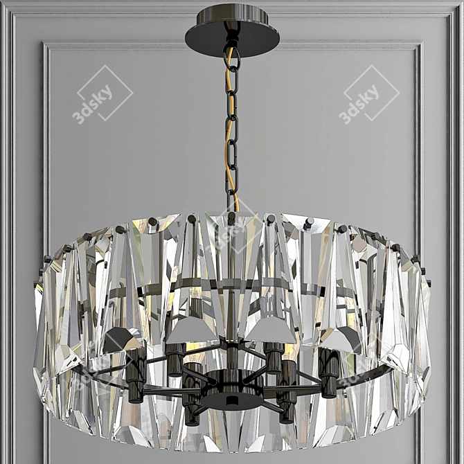 Gold Ruby Crystal Chandelier 3D model image 4