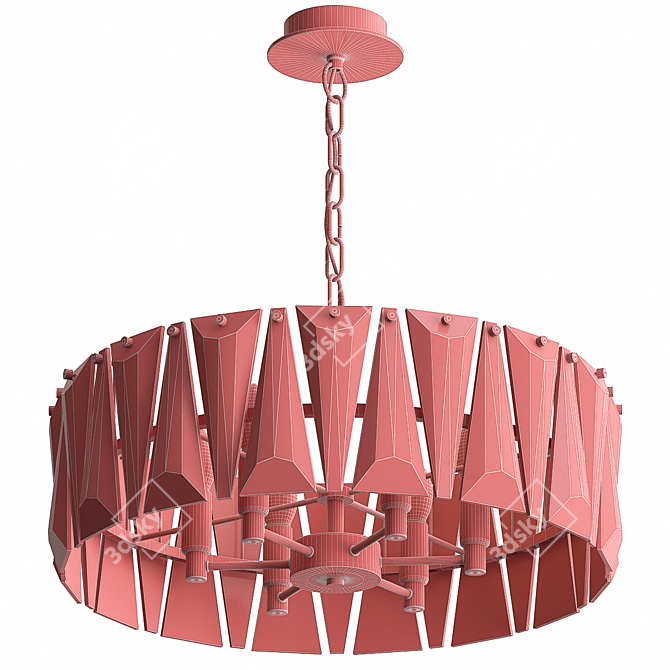 Gold Ruby Crystal Chandelier 3D model image 5