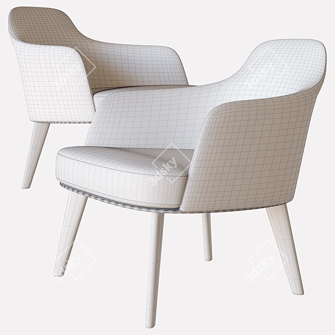 Poliform Jane Armchair: Elegant Design for Ultimate Comfort 3D model image 3