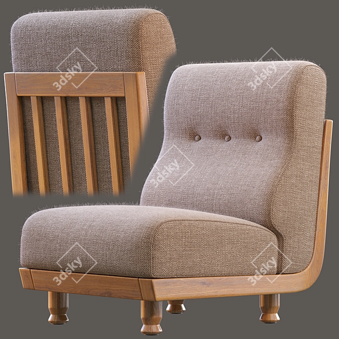 Guillerme & Chambron Easy Chair: Stylish and Comfortable 3D model image 1