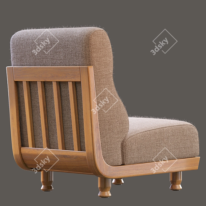 Guillerme & Chambron Easy Chair: Stylish and Comfortable 3D model image 2