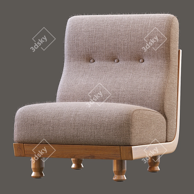 Guillerme & Chambron Easy Chair: Stylish and Comfortable 3D model image 3