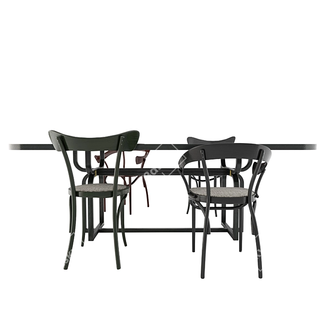 Stylish Bistro Set: Thonet Chairs & Caryllon Table 3D model image 3