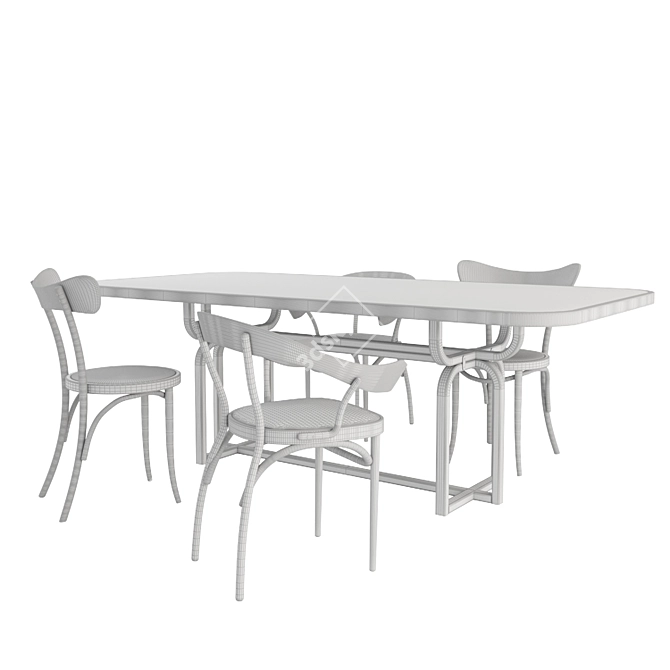 Stylish Bistro Set: Thonet Chairs & Caryllon Table 3D model image 4