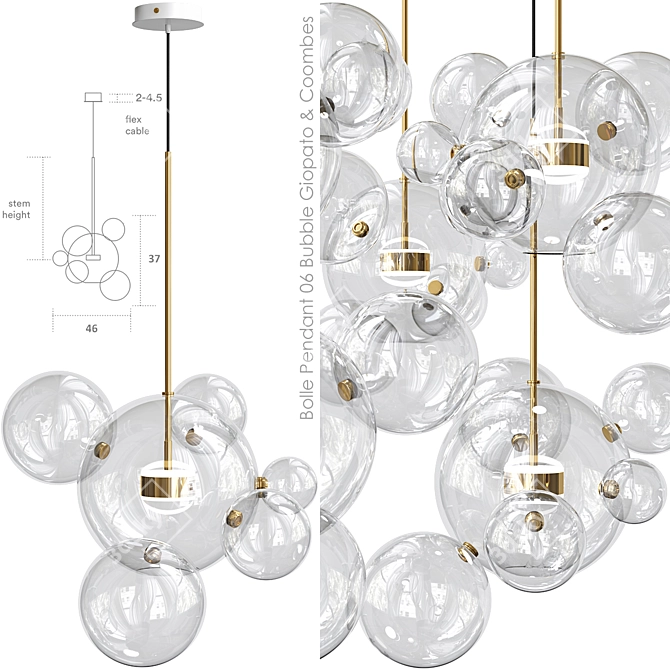 Bolle Pendant 06 Bubble - Modern Lighting Statement 3D model image 1