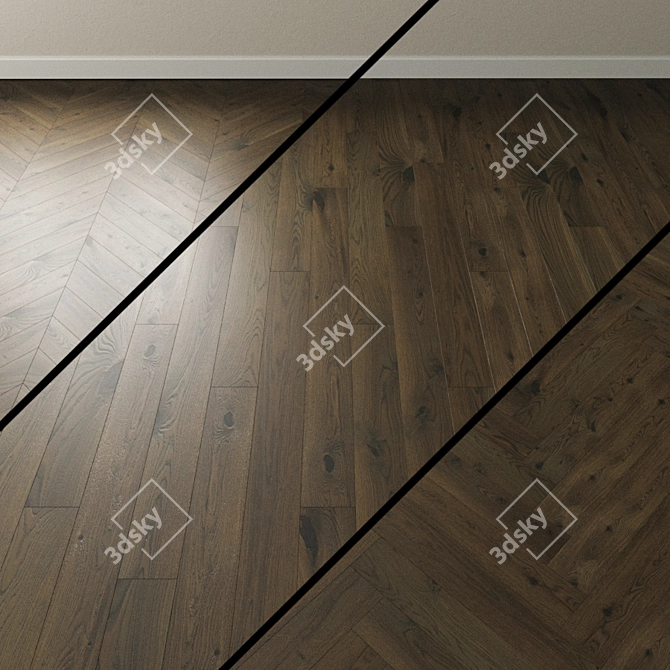 Scandinavian Oak Parquet: Inspiring Dark Beauty 3D model image 1