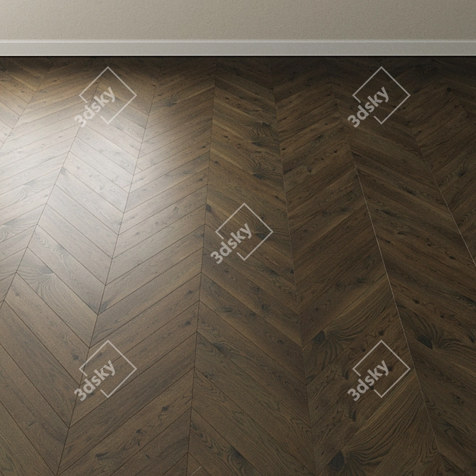 Scandinavian Oak Parquet: Inspiring Dark Beauty 3D model image 4