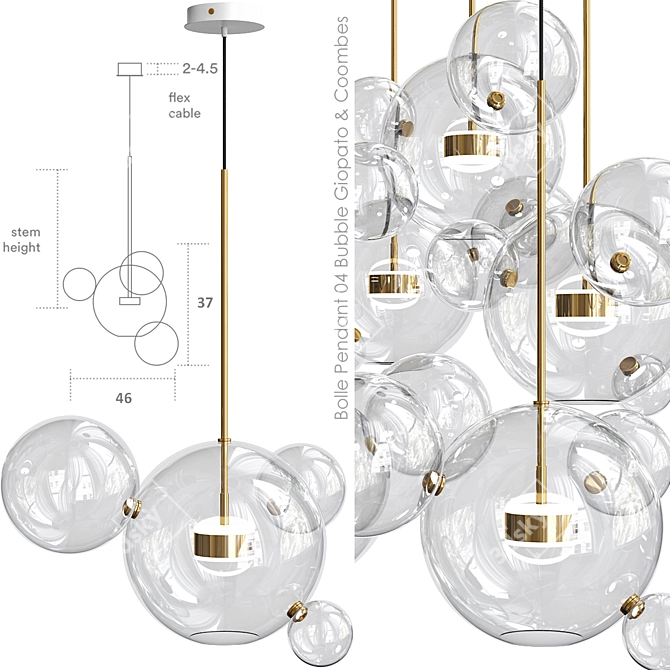 Bolle Pendant 04 Bubble - Unique Lighting Statement 3D model image 1