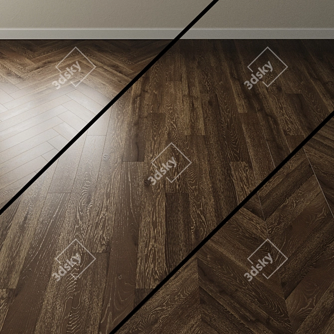 Vintage Oak Parquet Coswick. Rustic Elegance. 3D model image 1