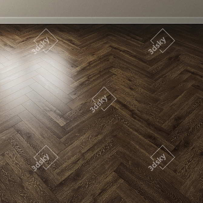 Vintage Oak Parquet Coswick. Rustic Elegance. 3D model image 4