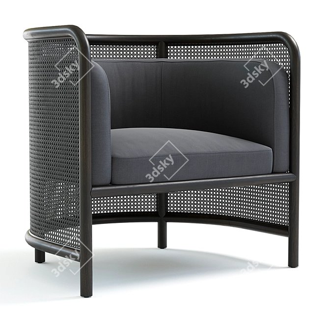 Fields Cane Accent Chair: Elegant and Versatile 3D model image 3