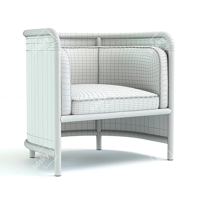 Fields Cane Accent Chair: Elegant and Versatile 3D model image 5