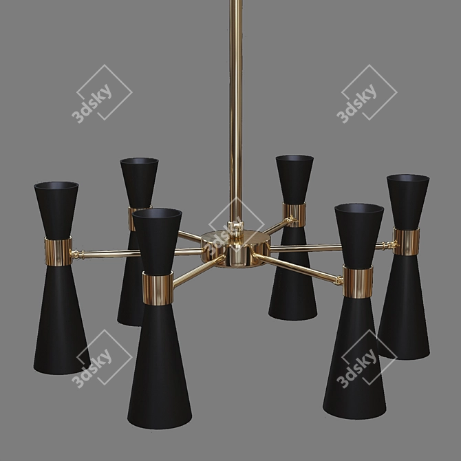 Hourglass Pendant Light Fixture 3D model image 2