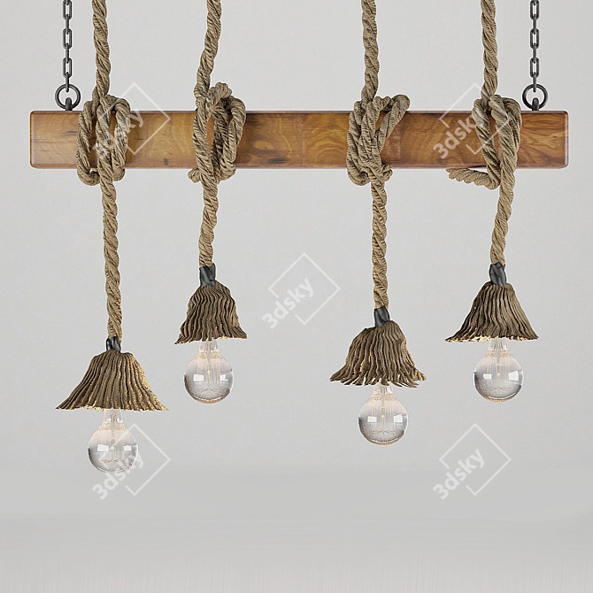 Industrial Edison Pendant Chandelier 3D model image 3