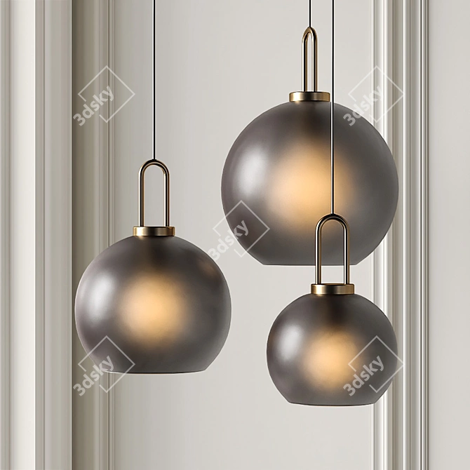 Modern Gauss Black Lamp - Stylish Lighting Solution 3D model image 3