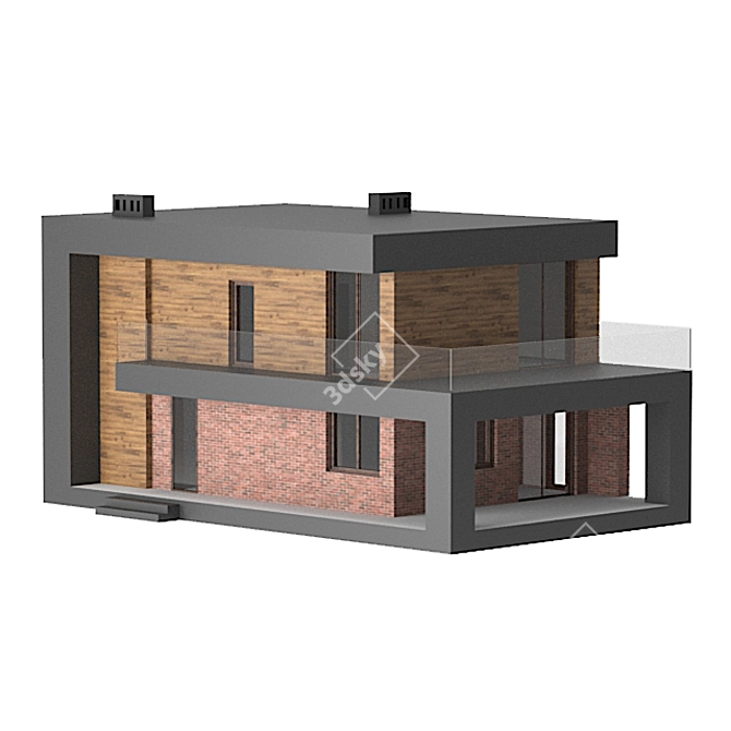 Modern Tech Cottage 3D model image 5