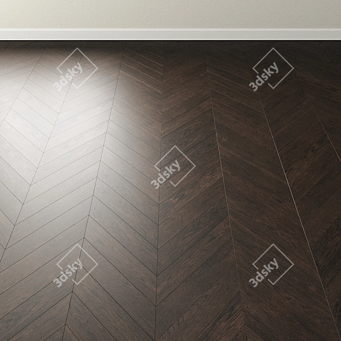 Coal Oak Chevron Parquet 3D model image 2