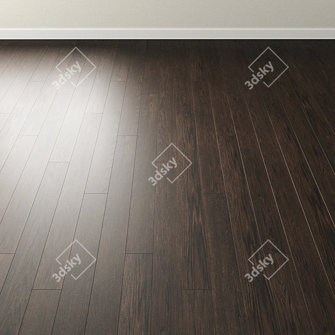 Coal Oak Chevron Parquet 3D model image 3