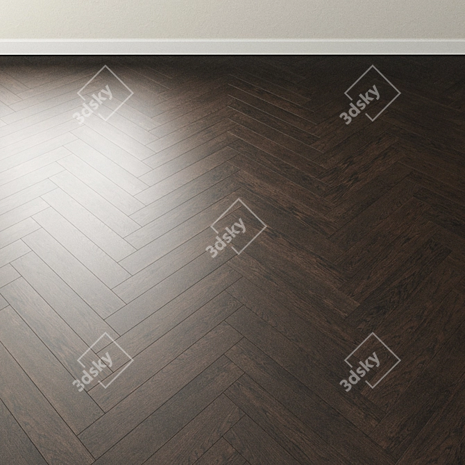 Coal Oak Chevron Parquet 3D model image 4