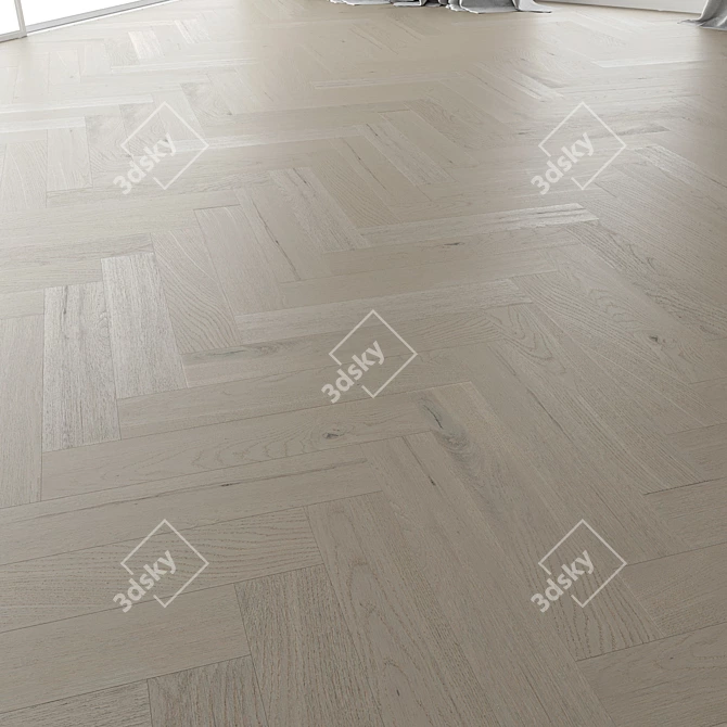 Oak Firestop Parquet Set of 4 3D model image 4