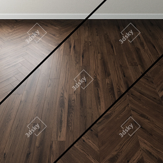 Artisan Oak Parquet: Old Venice Dark 3D model image 1