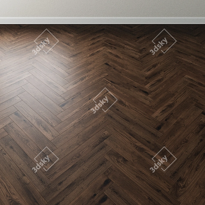 Artisan Oak Parquet: Old Venice Dark 3D model image 4