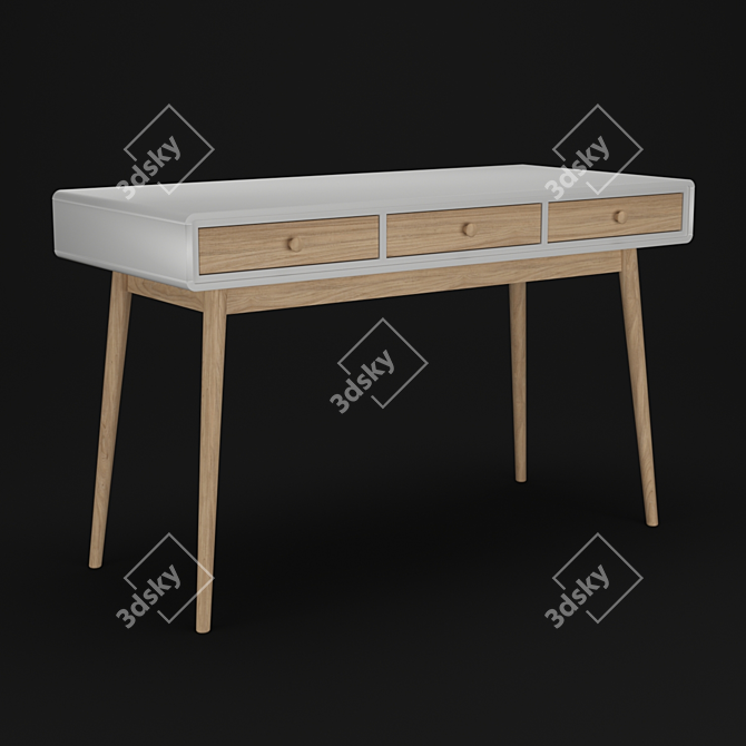 Modern Scandinavian Writing Desk 3D model image 1