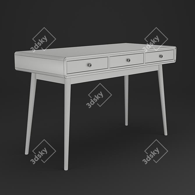 Modern Scandinavian Writing Desk 3D model image 4