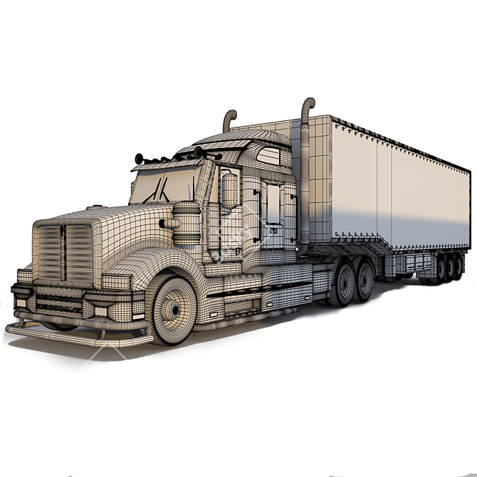 Kenworth 01 - Lights & Plank Unwrapped 3D model image 5