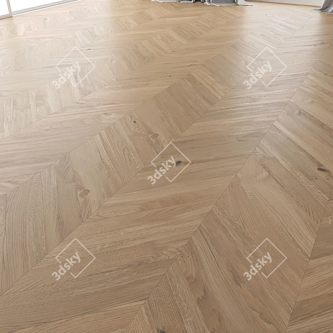 Handcrafted Oak Parquet Set 3D model image 3