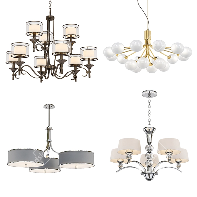 Modern Chandeliers Collection 3D model image 1