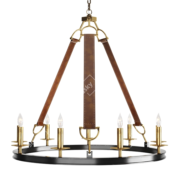 Elegant Bronze Chaney Chandelier 3D model image 2