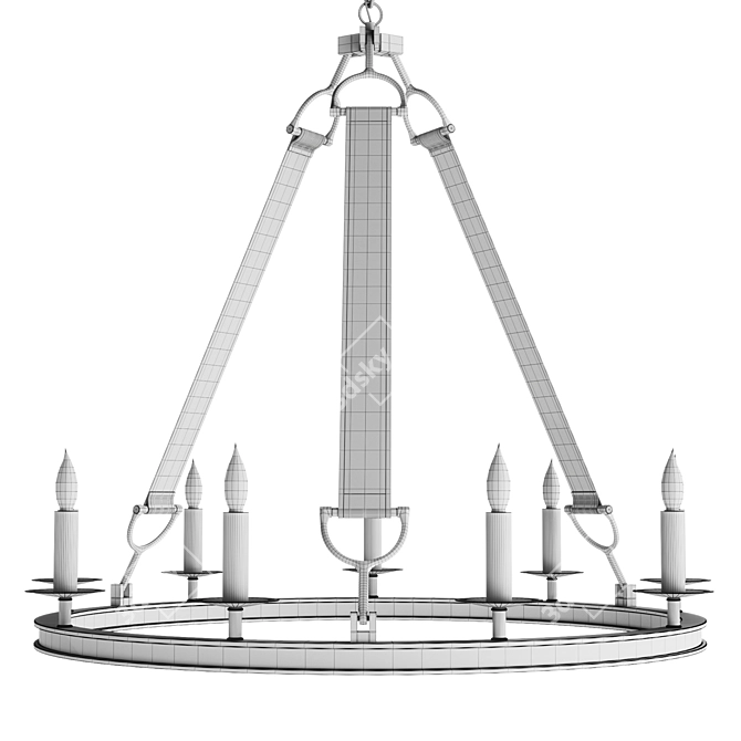 Elegant Bronze Chaney Chandelier 3D model image 4