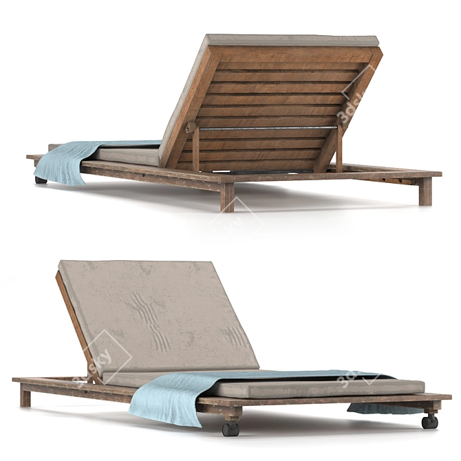 Brazilian Pool Chaise: Modern & Stylish 3D model image 4