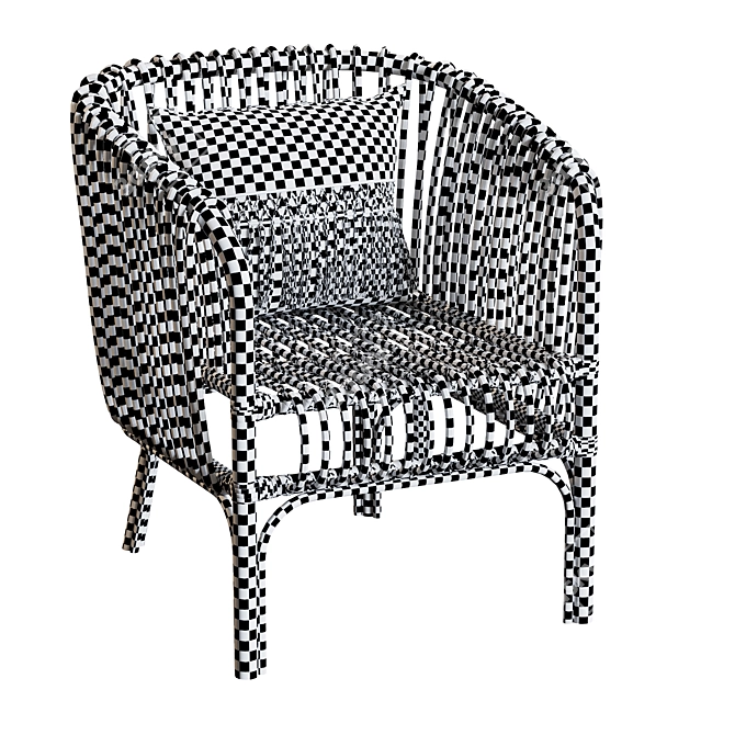 Isabella Rattan Barrel Chair: Chic and Comfortable 3D model image 4