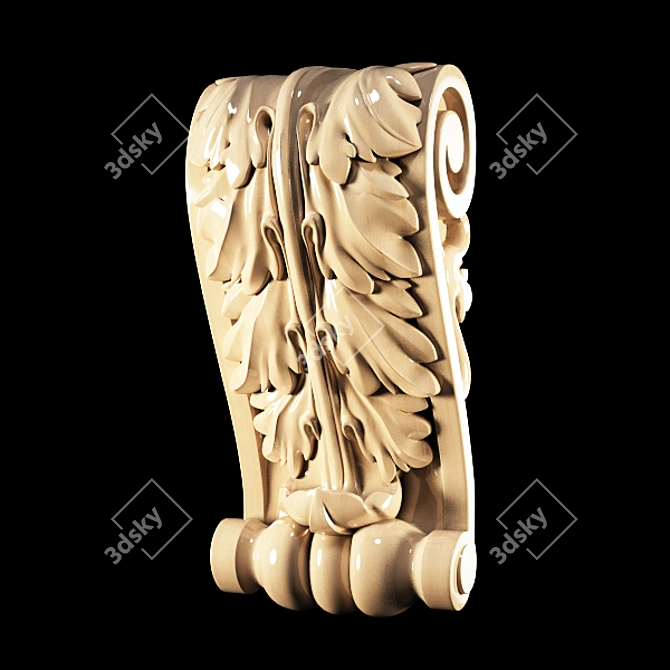 Classic Carved Bracket: High-Quality 3D Model 3D model image 3